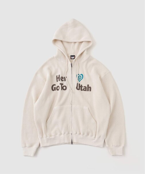 SCREEN STARS*JW ワッフルジップアップフーディー