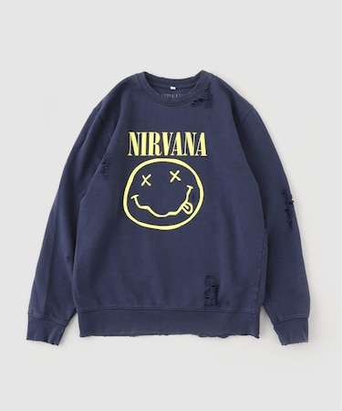THRIFTY LOOK / スリフティ ルック worn-out”NIRVANA HAPPY FACE