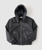 WOKE EDGE / ウォークエッジ Leather Tech Bomber Jacket