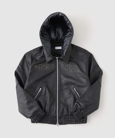 WOKE EDGE / ウォークエッジ Leather Tech Bomber Jacket