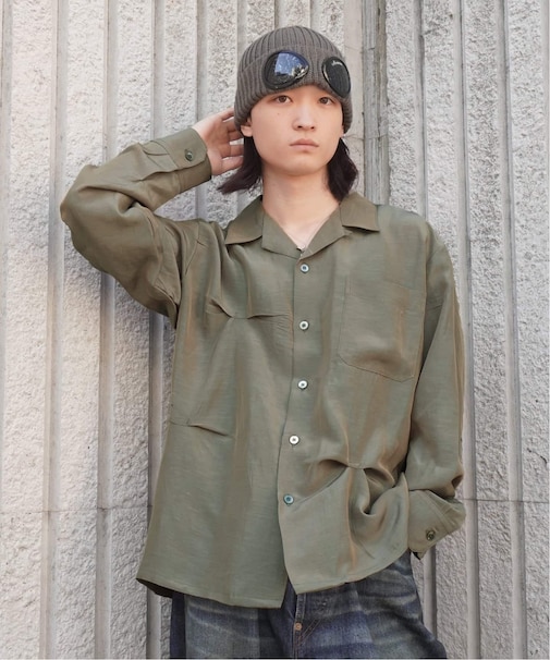 JieDa / ジエダ HAND STITCH OPEN COLLAR SHIRT
