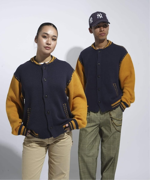 クラフトステッチ ニットスタジャン / Craft-stitched Stadium Knit