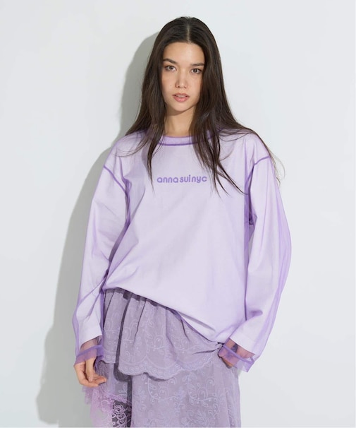 ANNA SUI NYC メッシュレイヤードロングTシャツ