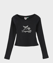 GUESS Originals/ゲス オリジナルス GO LS BOAT NECK RIB TOP