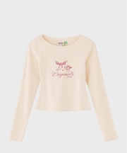 GUESS Originals/ゲス オリジナルス GO LS BOAT NECK RIB TOP