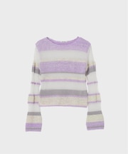 シアーボーダーニットプルオーバー / Sheer Border Knit