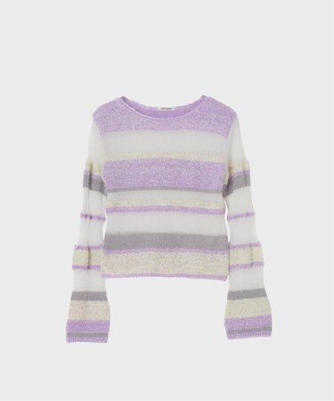 シアーボーダーニットプルオーバー / Sheer Border Knit