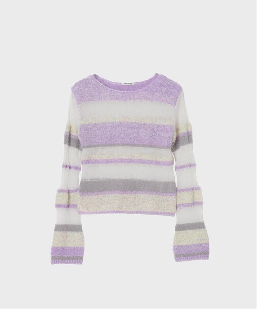 シアーボーダーニットプルオーバー / Sheer Border Knit