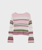 シアーボーダーニットプルオーバー / Sheer Border Knit