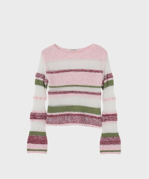 シアーボーダーニットプルオーバー / Sheer Border Knit