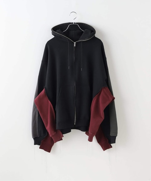 THE DISCOVERED 黒と紫のフード付きパーカー NORTH FACE フード付き黒 