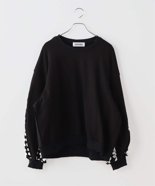 DISCOVERED / ディスカバード PLAYCARD CROCHET SLEEVE SWEAT