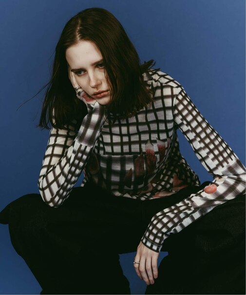 Knuth Marf/クヌースマーフ fruit-check print knit