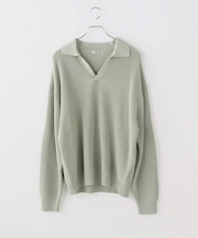 スリーブ パッチ スキッパーニット / Sleeve Patch Skipper Knit