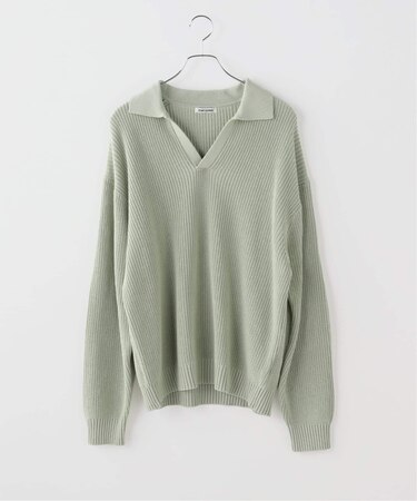 スリーブ パッチ スキッパーニット / Sleeve Patch Skipper Knit