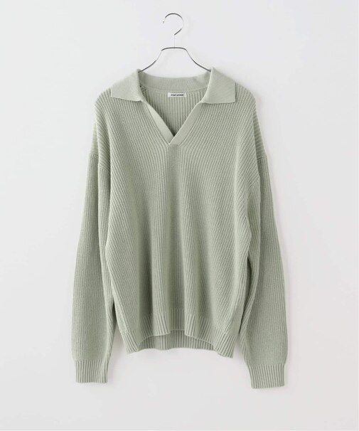 スリーブ パッチ スキッパーニット / Sleeve Patch Skipper Knit