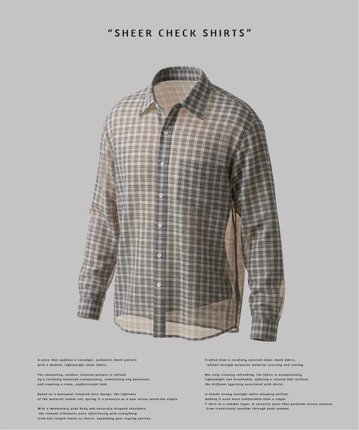 シアー チェック シャツ / SHEER CHECK SHIRTS