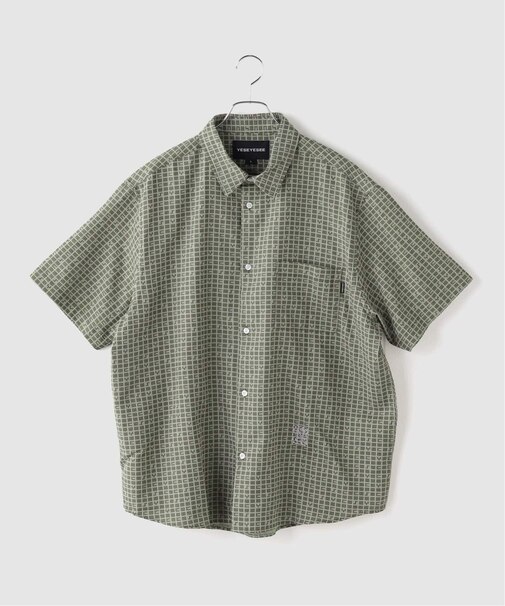 YESEYESEE / イエスアイシー Y.E.S Font Plaid Half Shirt