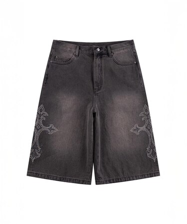 SUPPLIER / サプライヤー Cross Rhinestone Baggy Denim