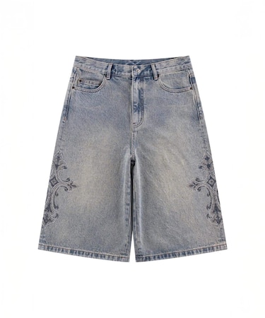 SUPPLIER / サプライヤー Cross Rhinestone Baggy Denim