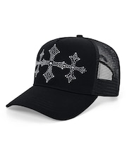 SupBaby by SUPPLIER Shiny Cross Rhinestone Mesh Cap