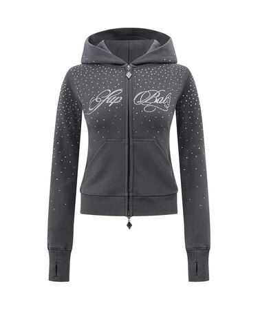 SupBaby by SUPPLIER Sparkle Rhinestone Zip Hoodie