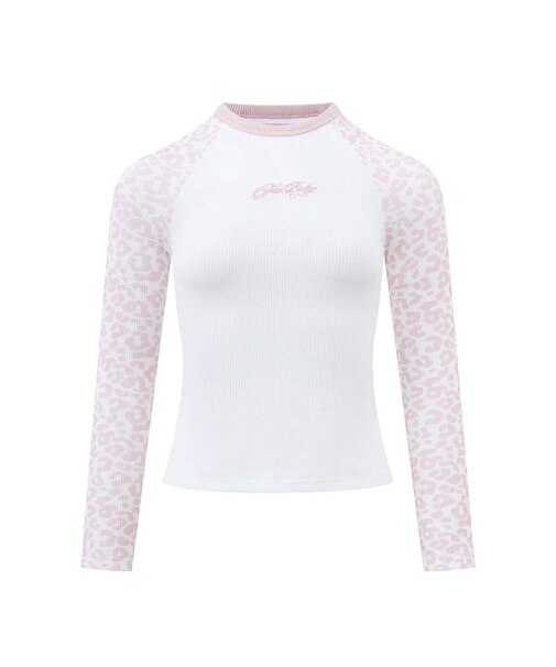 SupBaby by SUPPLIER Pink Leopard Waffle Raglan Tee