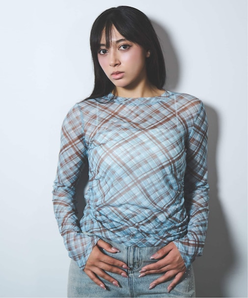 シャーリング シアートップス / J SHIRRING SHEER TOPS