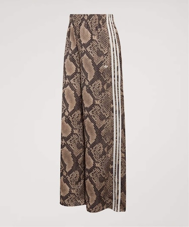 adidas originals SATIN SNAKE PRINT WIDE LEG TRACK PANTS