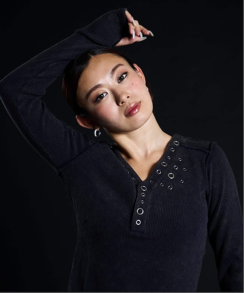 フェード アイレット リブ ロングスリーブ / J Fade Rib Eyelet L/S