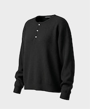 NOCTO ARCHIVE/ノクト アーカイブ Elbow Patch Henley Neck Knit