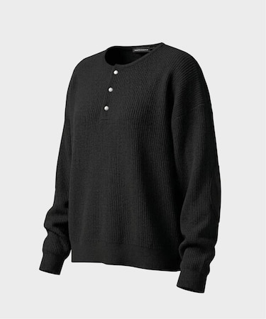 NOCTO ARCHIVE/ノクト アーカイブ Elbow Patch Henley Neck Knit