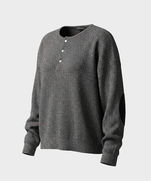 NOCTO ARCHIVE/ノクト アーカイブ Elbow Patch Henley Neck Knit