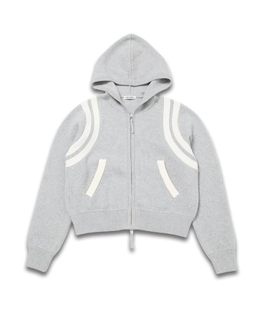 カーブライン ジップ ニット フーディー / J Curved Line Zip Knit Hoodie