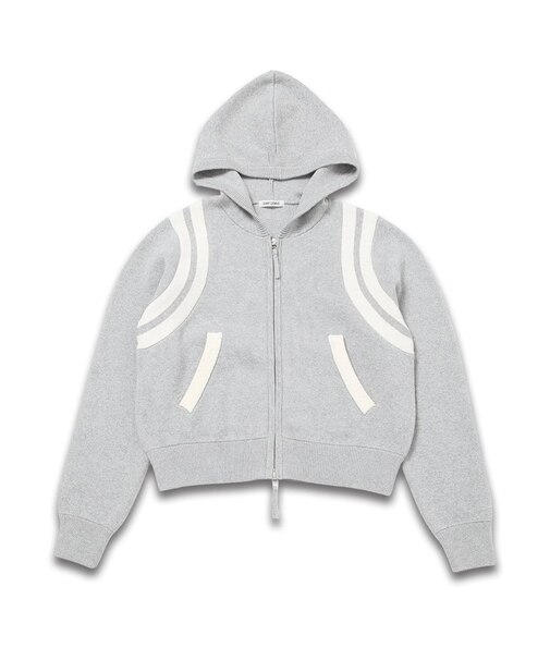 カーブライン ジップ ニット フーディー / J Curved Line Zip Knit Hoodie