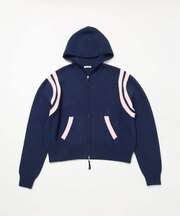 カーブライン ジップ ニット フーディー / J Curved Line Zip Knit Hoodie