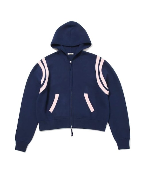 カーブライン ジップ ニット フーディー / J Curved Line Zip Knit Hoodie