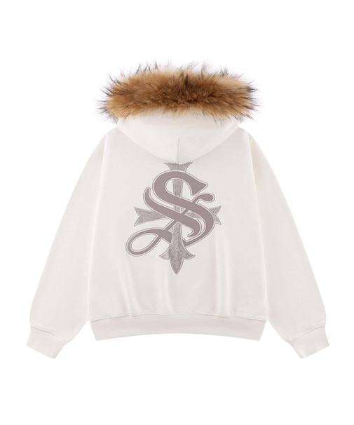 SUPPLIER / サプライヤー Faux Fur Cross Zip Hoodie