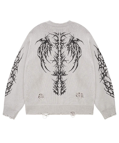 SUPPLIER / サプライヤー Distressed Tribal Bones Knit
