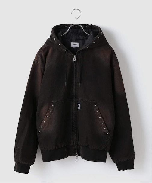 OBEY / オベイ STUDDED ZIP UP JACKET