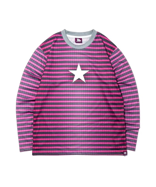 SAGE / セイジ Full-Graphic Star Striped L/S Tee