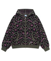 WOKE EDGE / ウォークエッジ Leopard Mohair Zip Knit