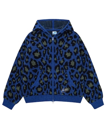 WOKE EDGE / ウォークエッジ Leopard Mohair Zip Knit
