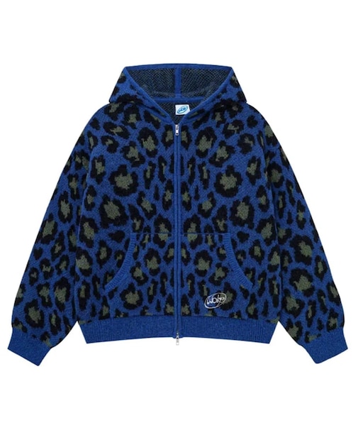 WOKE EDGE / ウォークエッジ Leopard Mohair Zip Knit