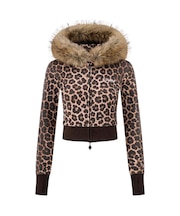 SupBaby by SUPPLIER Leopard Baby Cross Fur Zip Hoodie