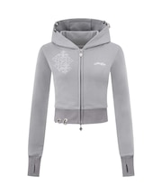 SupBaby by SUPPLIER Multiple Cross Pierced Zip Hoodie