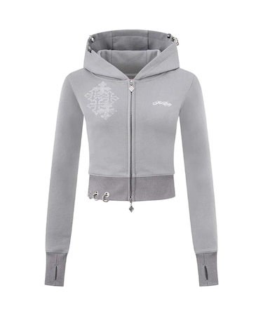 SupBaby by SUPPLIER Multiple Cross Pierced Zip Hoodie
