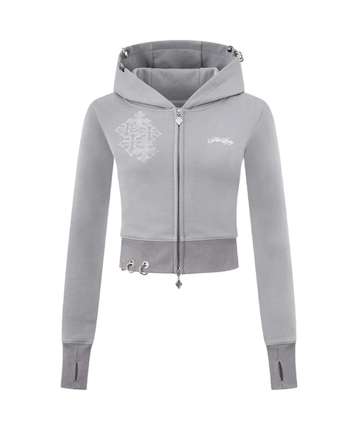 SupBaby by SUPPLIER Multiple Cross Pierced Zip Hoodie