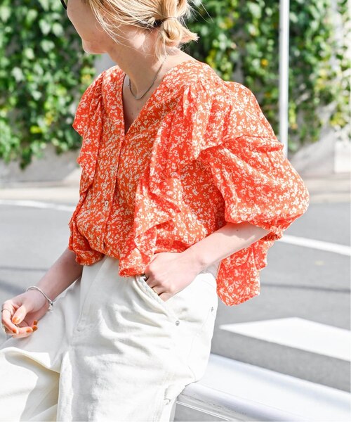 極美品✨定価１.２万❤️　アーバンリサーチ　フラワープリントフリルブラウス 極美品✨定価1.2万❤️ アーバンリサーチ フラワープリント
