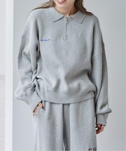 スウェットライクニットハーフZIPプルオーバー